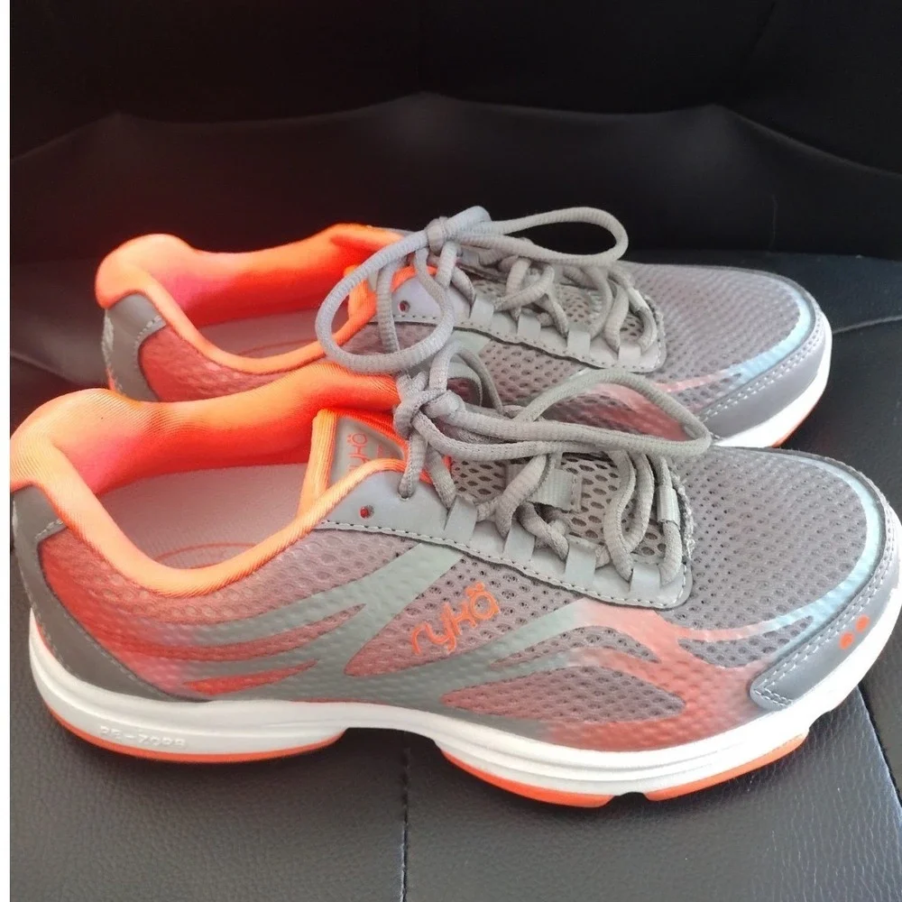 Ryka Influence Training Shoes Womens 5.5‎ Gray Orange Mesh Sporty Athletic